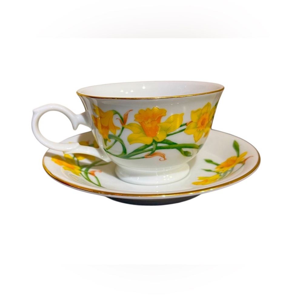 MARCH Vintage AVON 1991 ‘Blossoms of the Month’ March Jonquil Teacup and Saucer - Picture 1 of 10